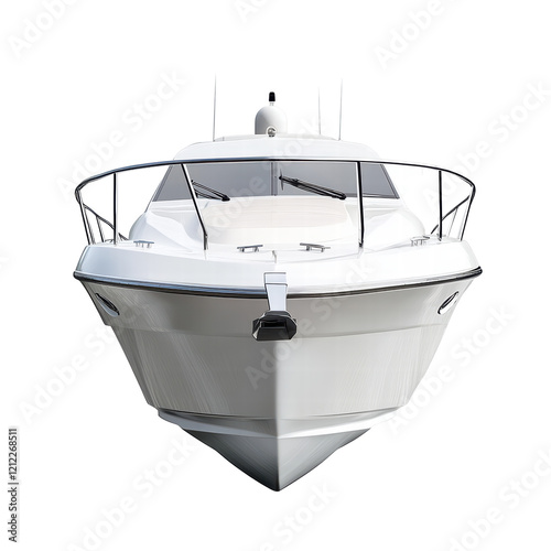 Isolated White Speed Boat Front View photo