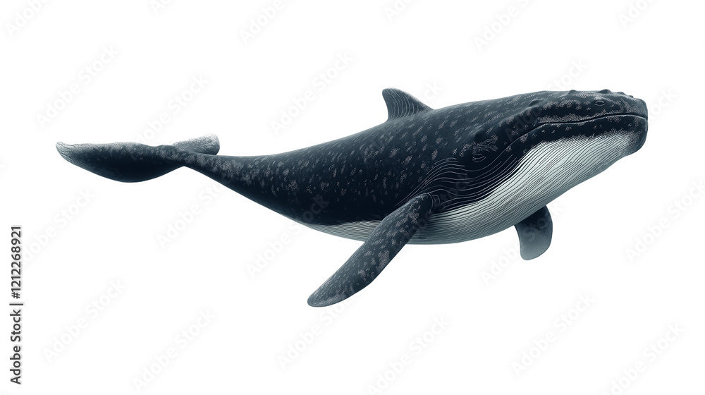 Fototapeta premium Whale animal mammal fish isolated on a white background