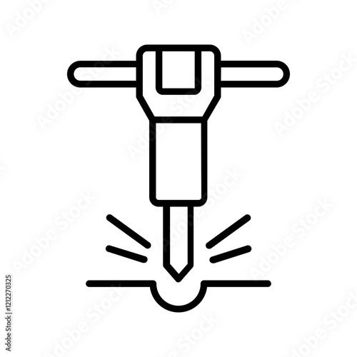 Construction jackhammer icon color editable