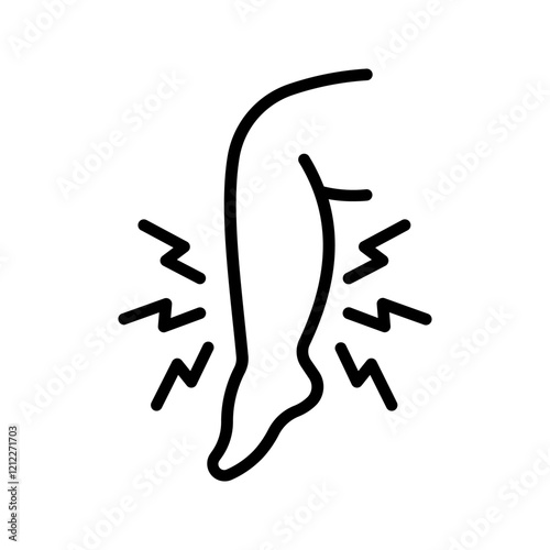 Leg edema, diabetic and foot, leg swelling icon color editable