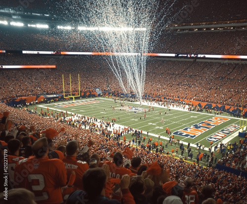 nfl stadium filled with fans at night photographed photo