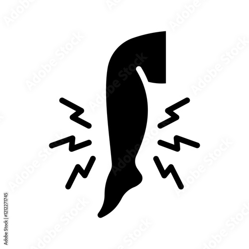 Leg edema, diabetic and foot, leg swelling icon color editable