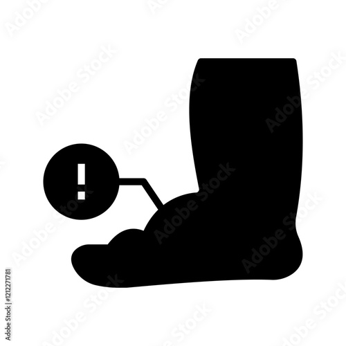 Leg edema, diabetic and foot, leg swelling icon color editable