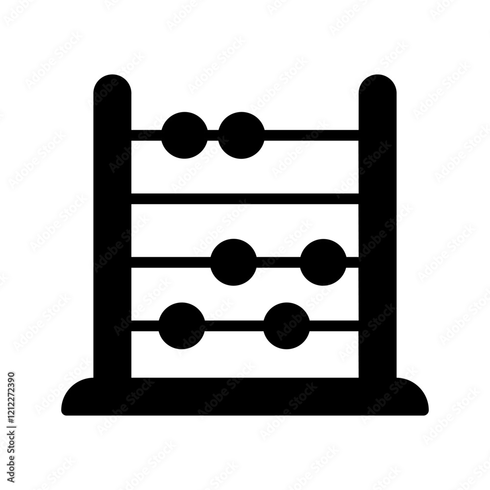 School abacus icon color editable on white background School abacus icon color editable on white background