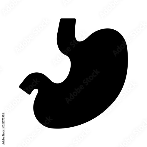 Stomach icon color editable on white background