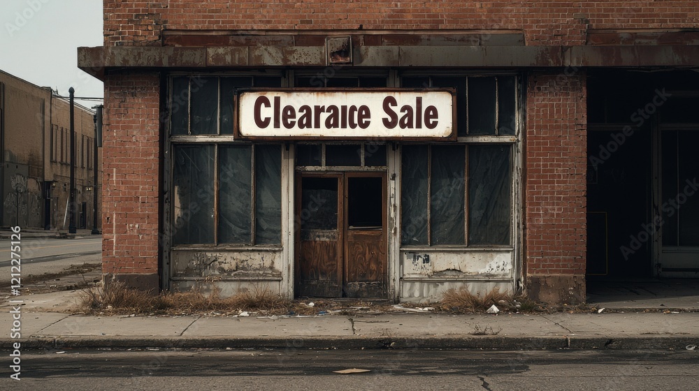 Abandoned storefront with Abandoned storefront with