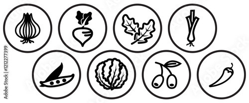 Vegetable outline icons.eps