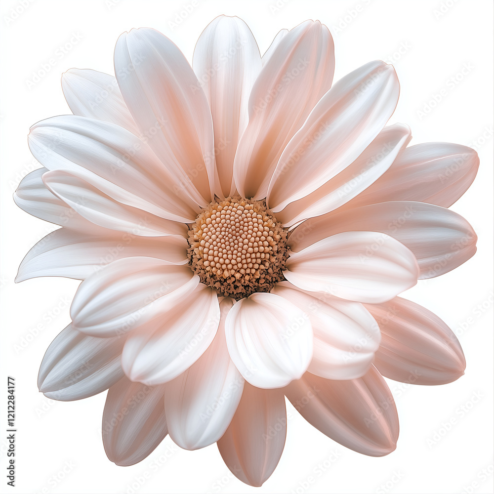 custom made wallpaper toronto digitalSingle daisy with soft pink hue on white background