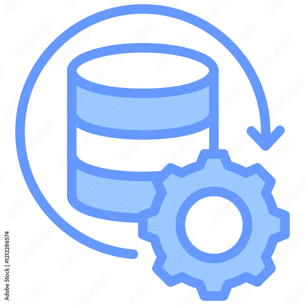 Data Processing Blue Icon Data Processing Blue Icon
