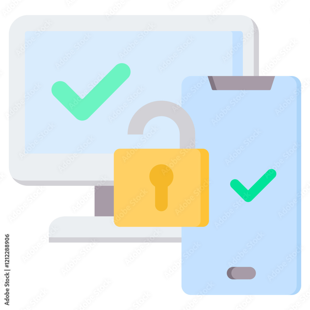 Two Factor Authentication Flat Icon Two Factor Authentication Flat Icon