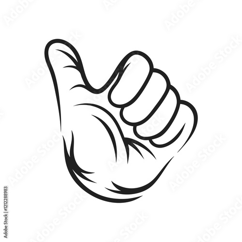 Minimalist Hand Sign icon Vector illustration.