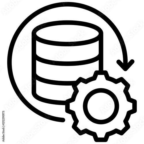 Data Processing Outline Icon