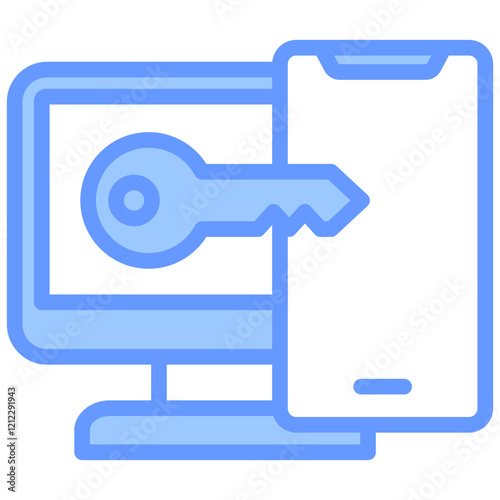 Two Factor Authentication Blue Icon