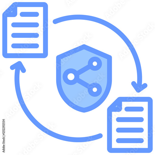 Secure File Transfer Blue Icon