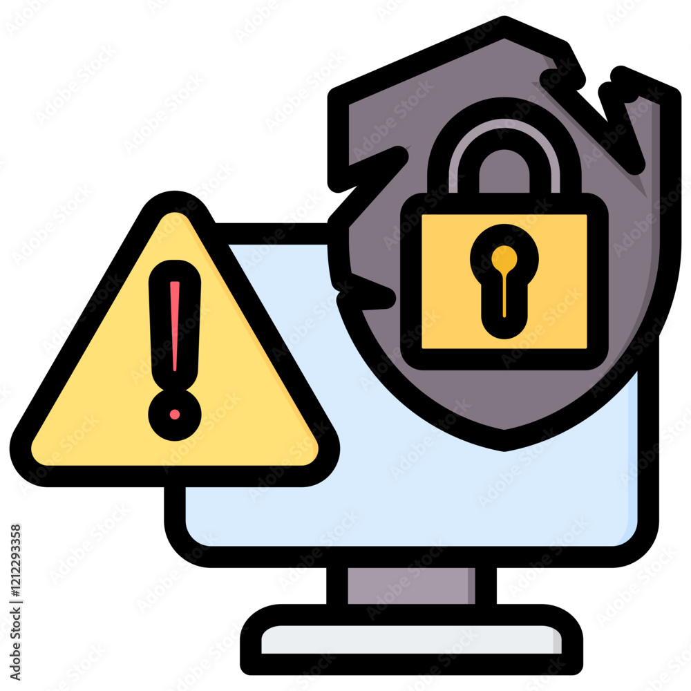 Zero Day Vulnerability Outline Color Icon Zero Day Vulnerability Outline Color Icon