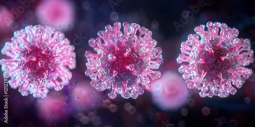 Detailed 3D Representation of Adenovirus-Associated Virus photo