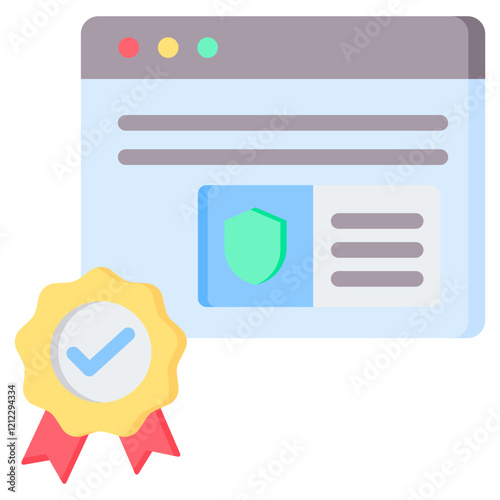 Digital Signature Flat Icon