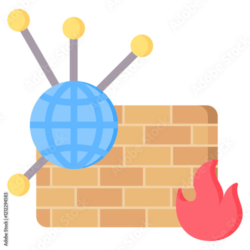 Network Firewall Flat Icon