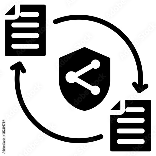 Secure File Transfer Glyph Icon