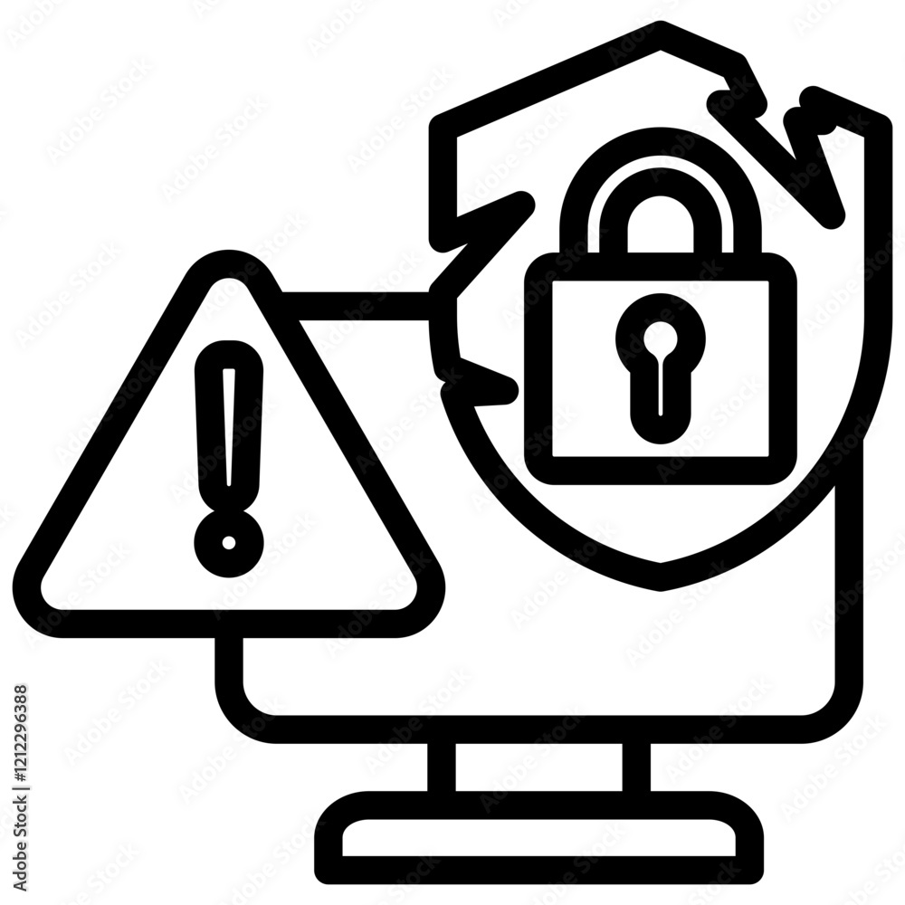 Zero Day Vulnerability Outline Icon Zero Day Vulnerability Outline Icon