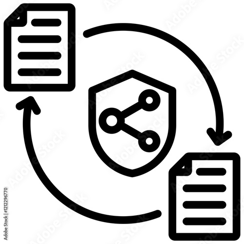 Secure File Transfer Outline Icon