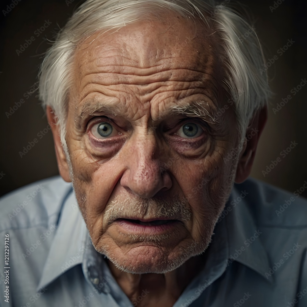 photo of an old man looking at the camera in confusion photo of an old man looking at the camera in confusion