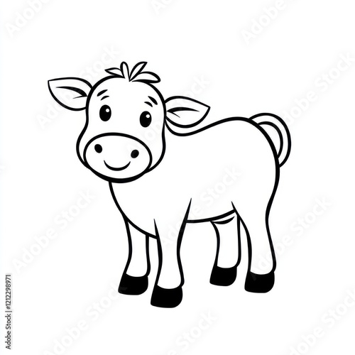 Cute cartoon calf illustration photo