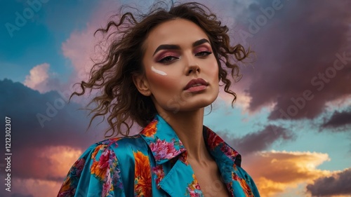 A colorful and vibrant woman photo