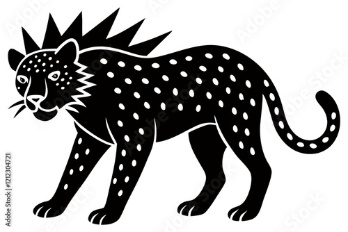 A simple wild animal shap with short spikers cartoon style , vector illustration
