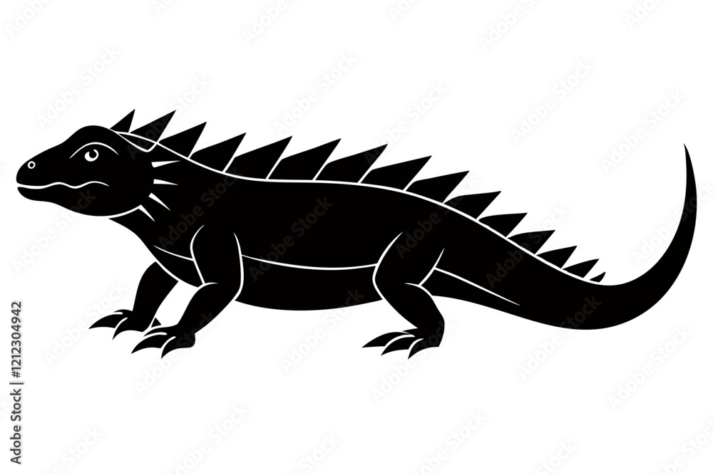 Fototapeta premium A simple wild animal shap with short spikers cartoon style , vector illustration