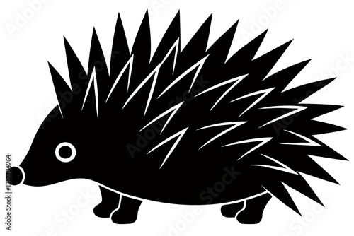 A simple wild animal shap with short spikers cartoon style , vector illustration