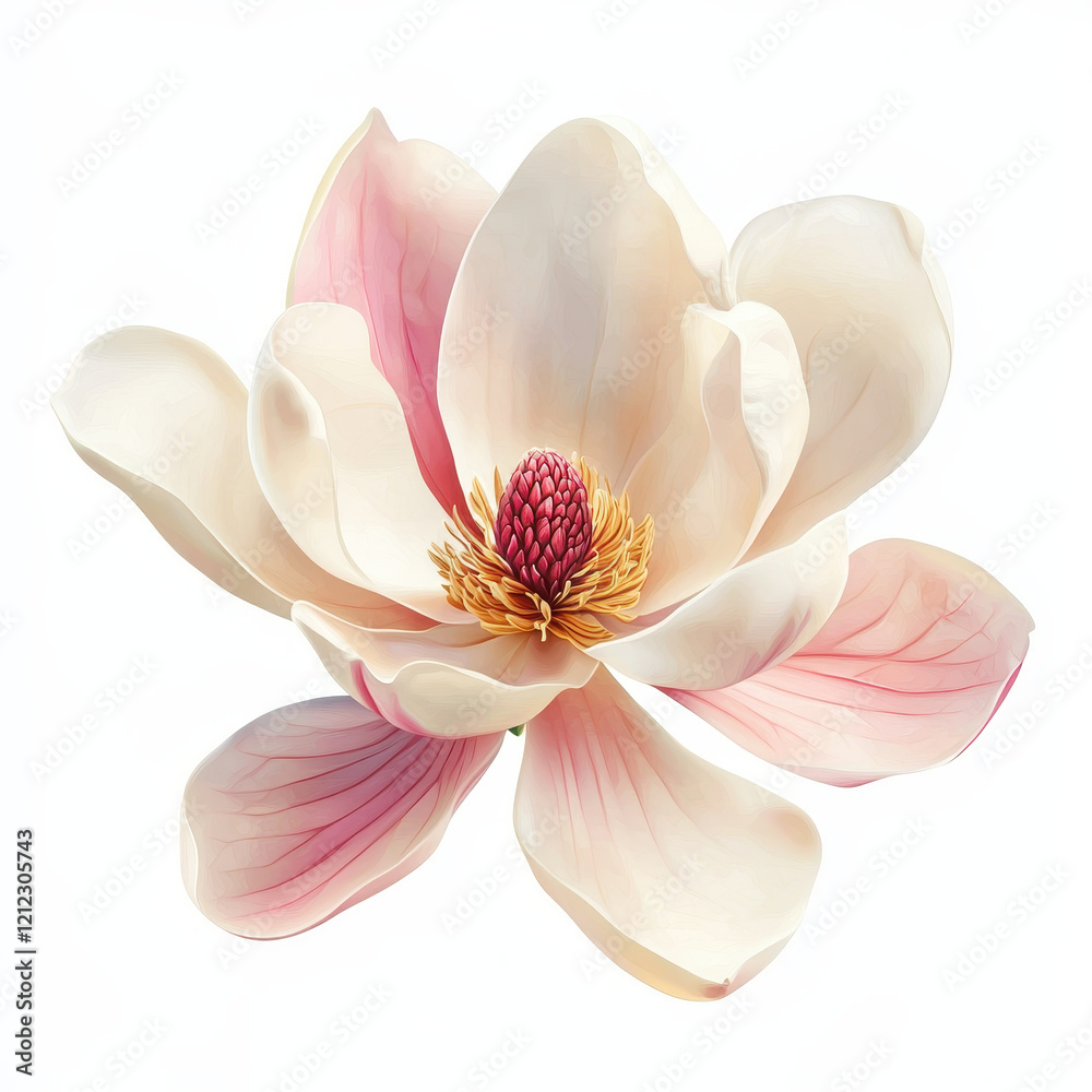Obraz premium magnolia flower in bloom, showcasing botanical elegance and beauty