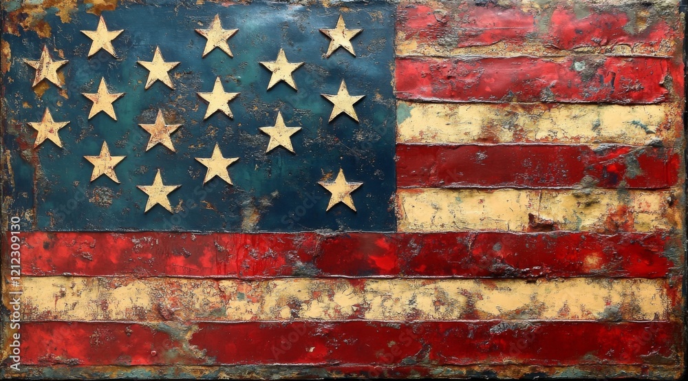 Weathered American flag evokes patriotism and history Weathered American flag evokes patriotism and history