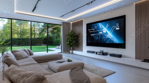 Discover the Ultimate Comfort in a Modern Living Room with a Huge Flat Screen TV