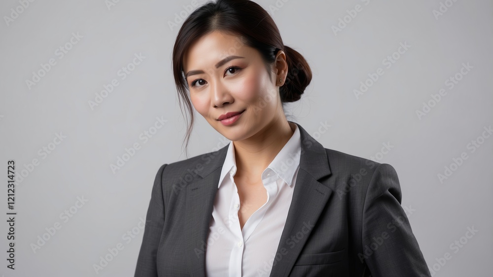 Confident Asian businesswoman isolated on white background Confident Asian businesswoman isolated on white background