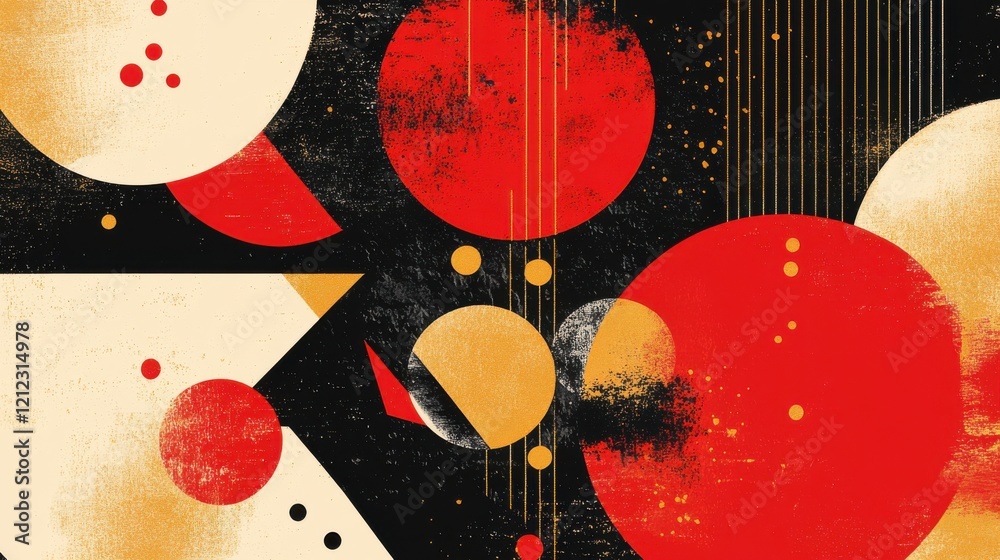 Obraz premium Dynamic Abstract Shapes and Colors, Digital Art, Graphic Design, Modern Aesthetic, Artistic Visualization