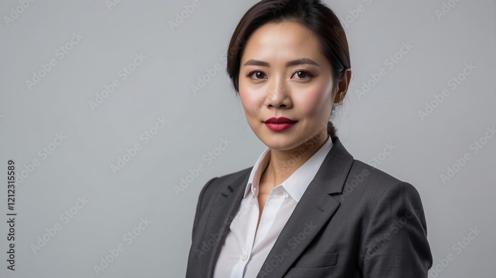 Confident Asian businesswoman isolated on white background Confident Asian businesswoman isolated on white background