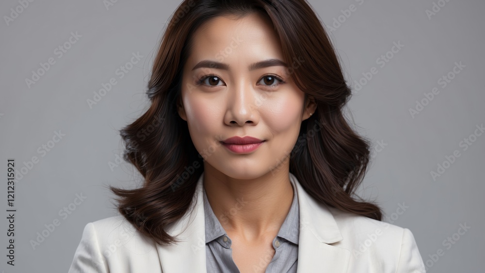 Confident Asian businesswoman isolated on white background Confident Asian businesswoman isolated on white background