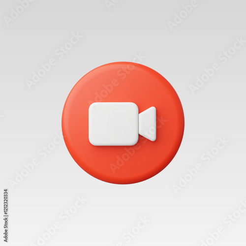 3d Realistic Video Camera icon vector illustration