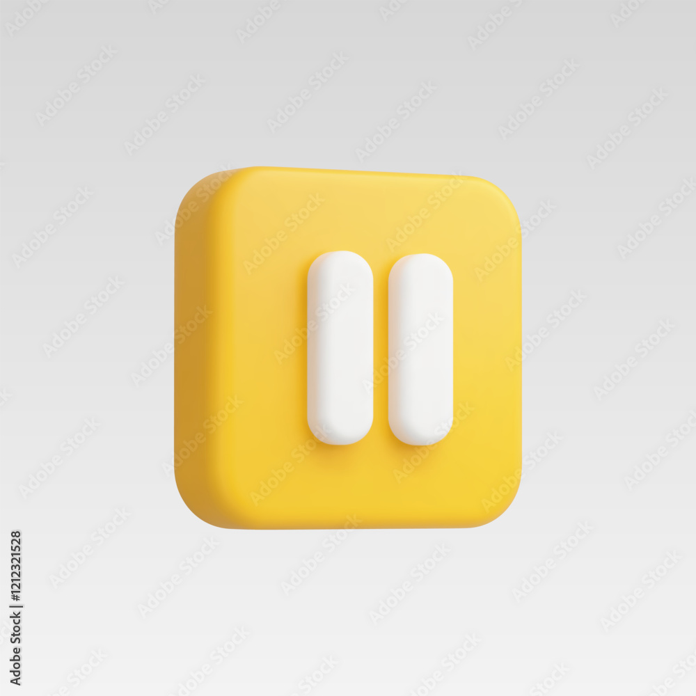 3d Realistic Pause Icon vector illustration 3d Realistic Pause Icon vector illustration