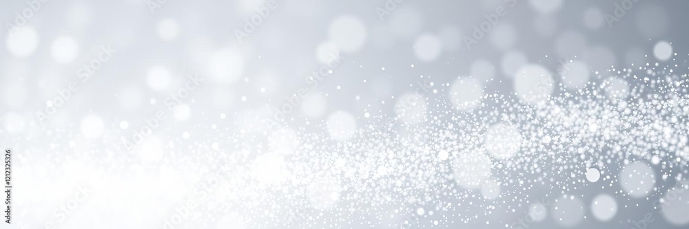 Shimmering Christmas background with falling white powder dust and magical shining particles, light, background, white Shimmering Christmas background with falling white powder dust and magical shining particles, light, background, white