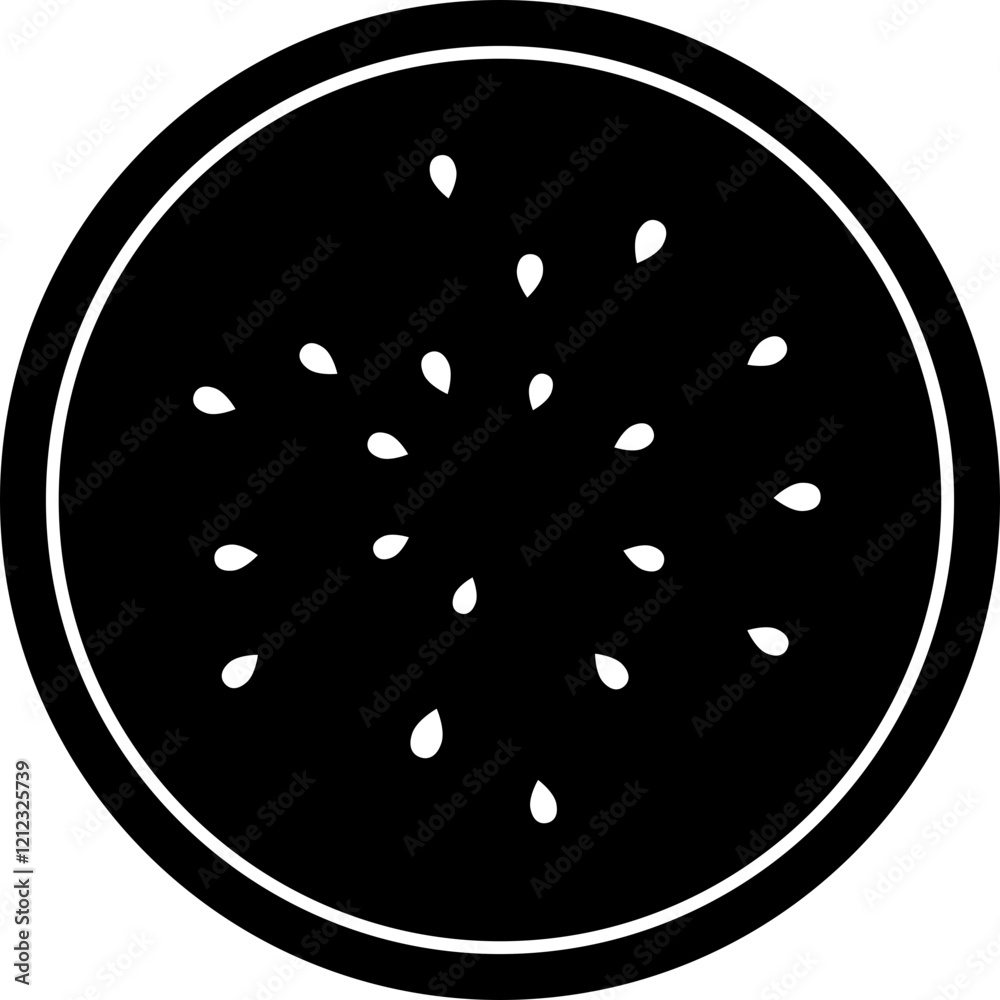 watermelon slice silhouette.
Summer element.
Transparent background.