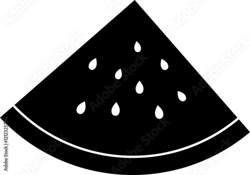 watermelon slice silhouette.
Summer element.
Transparent background.