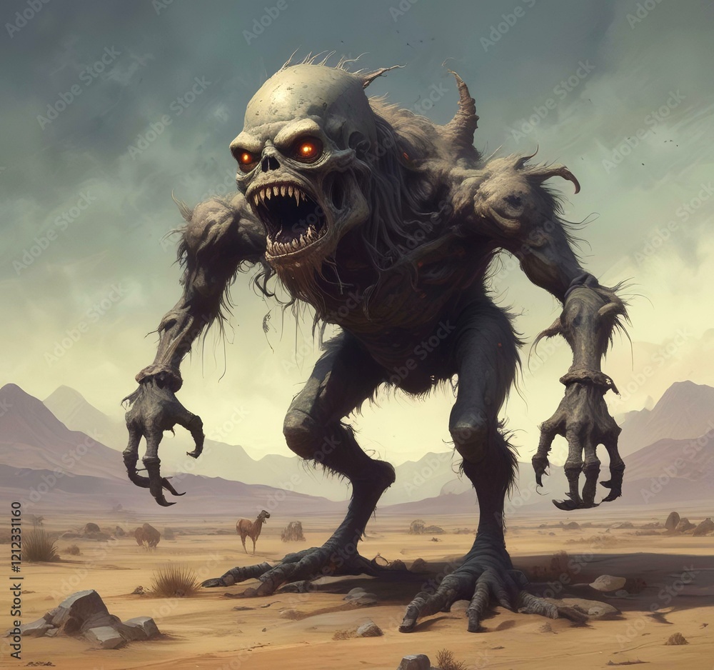 Fototapeta premium Illustration of dusty spooky monster
