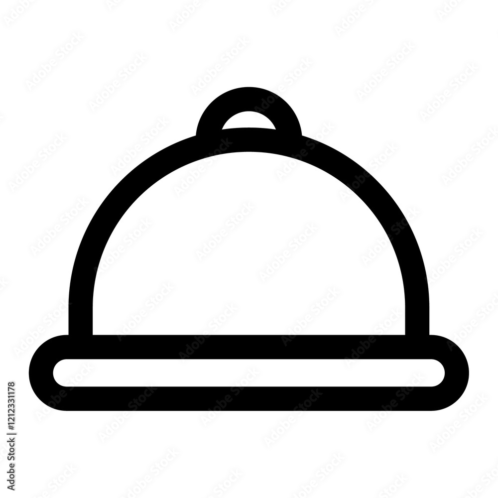 movable food cover icon black with outline style movable food cover icon black with outline style