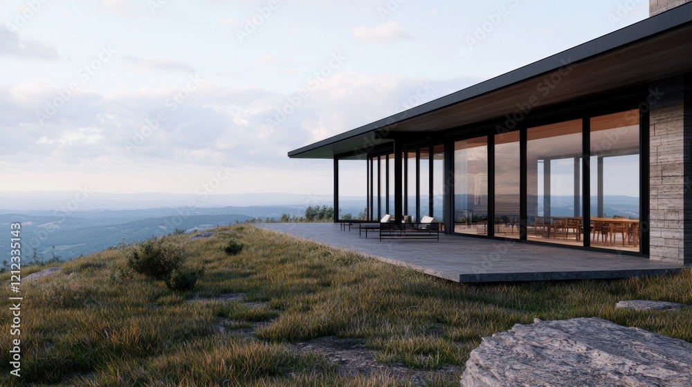 Modern House with Panoramic Mountain View and Deck Modern House with Panoramic Mountain View and Deck