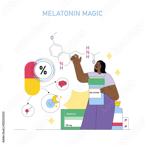 Sleepmaxxing. Flat Vector Illustration