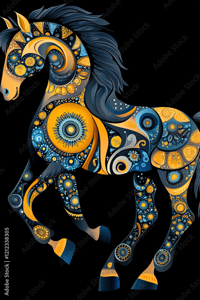 Obraz premium Artistic illustration of stylized horse