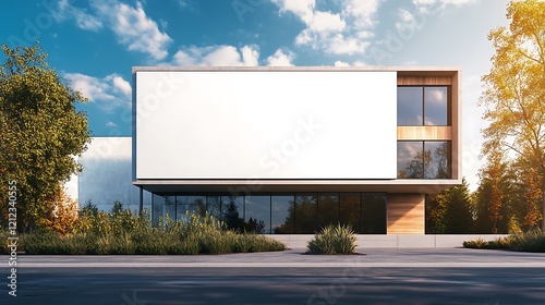 Wallpaper Mural Modern Building with Blank Billboard for Advertisement Torontodigital.ca