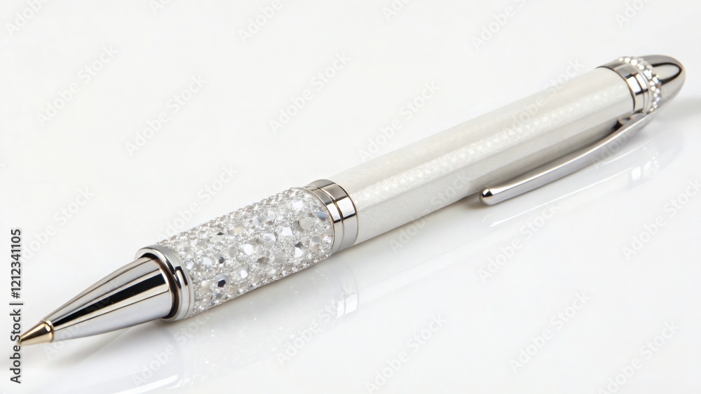 Naklejka premium Pen with a crystal insert on a white background